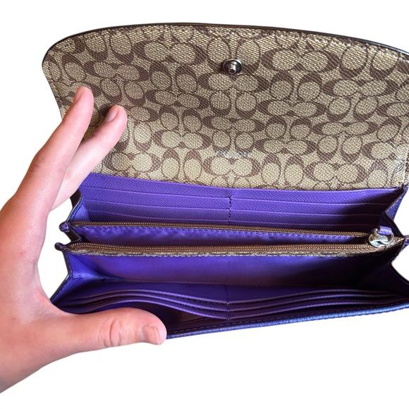 Coach ultra violet metallic tote purse AND wallet - Picture 6 of 6